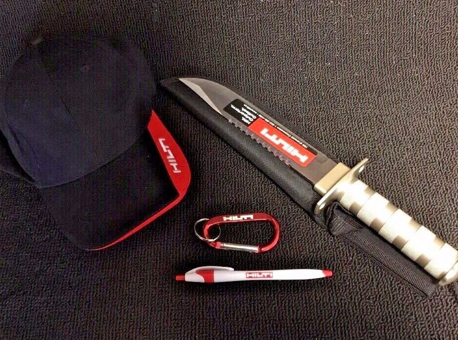 HILTI SURVIVAL KNIFE, HILTI HAT, KEY RING, PEN