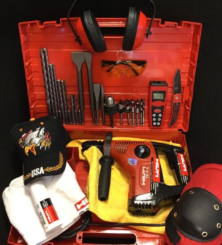 HILTI TE 7-C, PREOWNED, FREE LASER METER, BITS,  CHISEL, LOT OF EXTRA