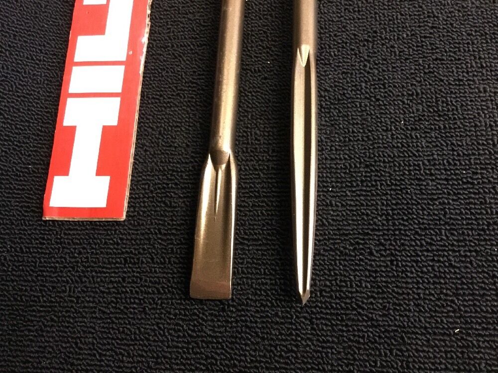 HILTI CHISEL SDS MAX SET FLAT 1" X 14"  AND POINTED 14", PREOWNED