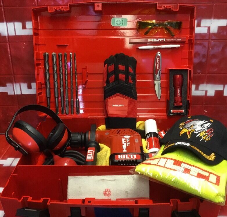 HILTI TE 15 HAMMER DRILL, FREE LASER METER, BITS, EXTRAS