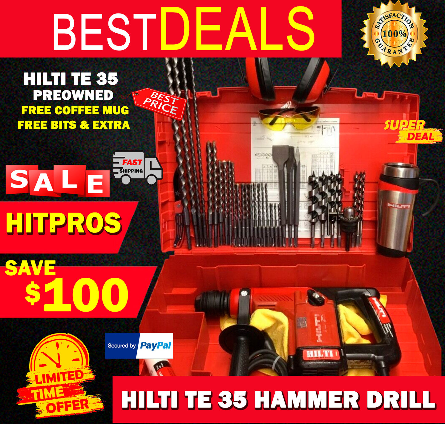 HILTI TE 35, PREOWNED, FREE BITS AND EXTRAS