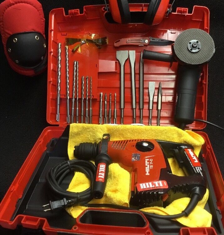 HILTI TE 7-C DRILL, PREOWNED, FREE ANGLE GRINDER, FREE BITS