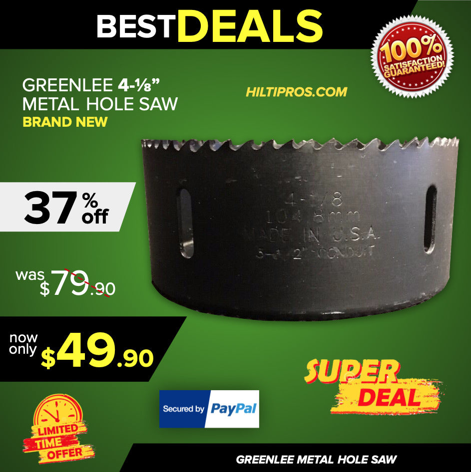 GREENLEE 4-1/8'" BI-METAL HOLE SAW, BRAND NEW