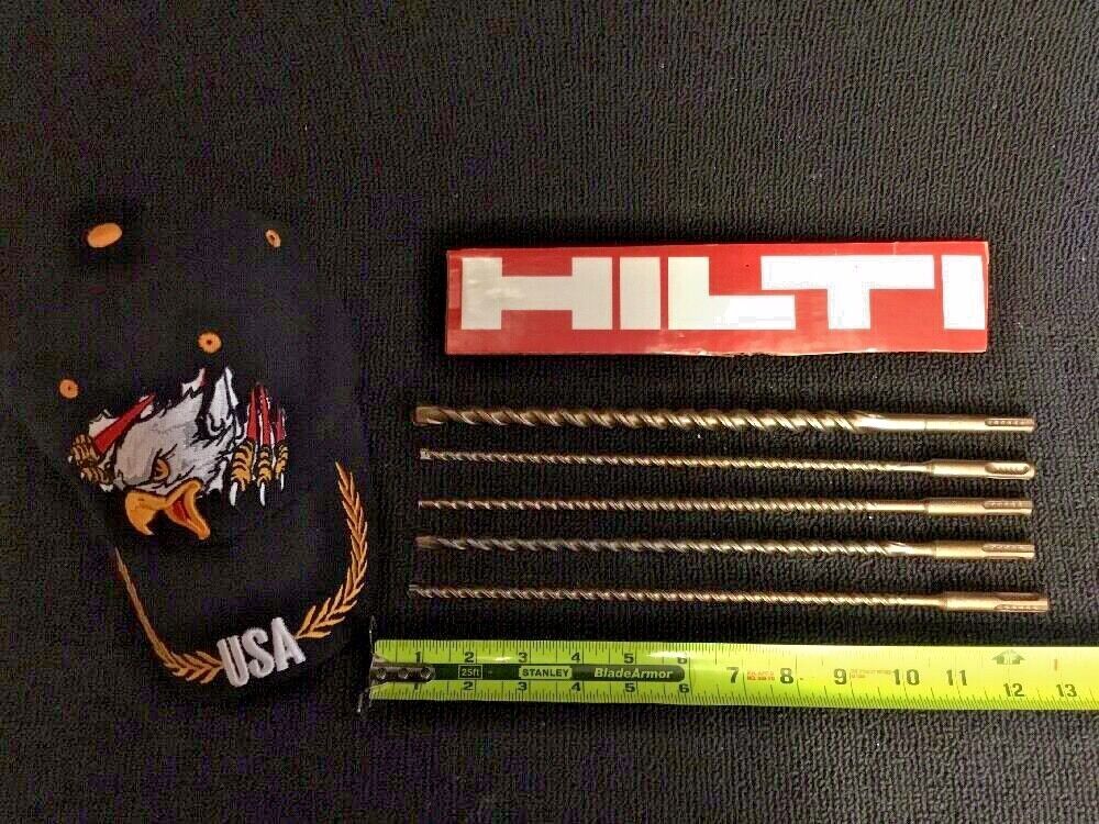 HILTI SET OF BITS SDS PLUS 1/2", 1/4", 5/16" PREOWNED, FREE HAT