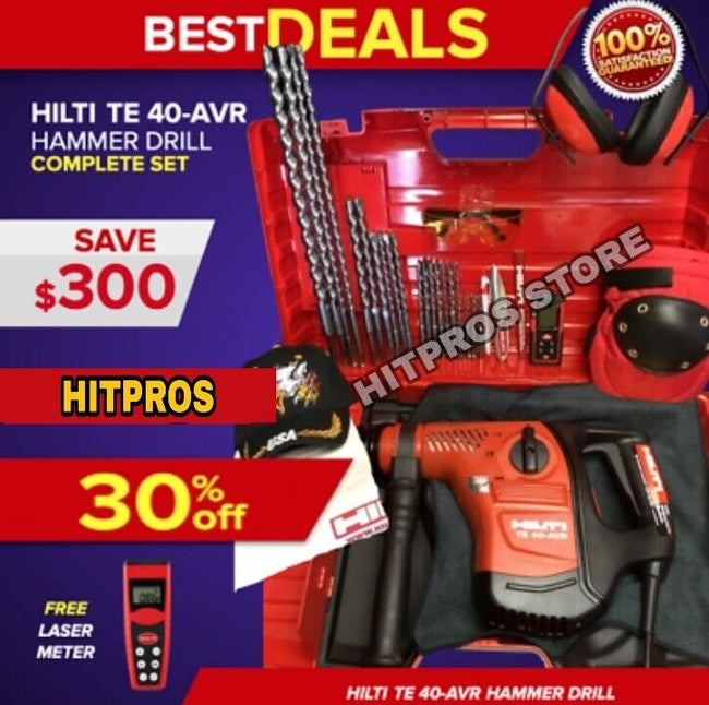 HILTI TE 40 AVR HAMMER, PREOWNED, FREE LASER, EXTRAS