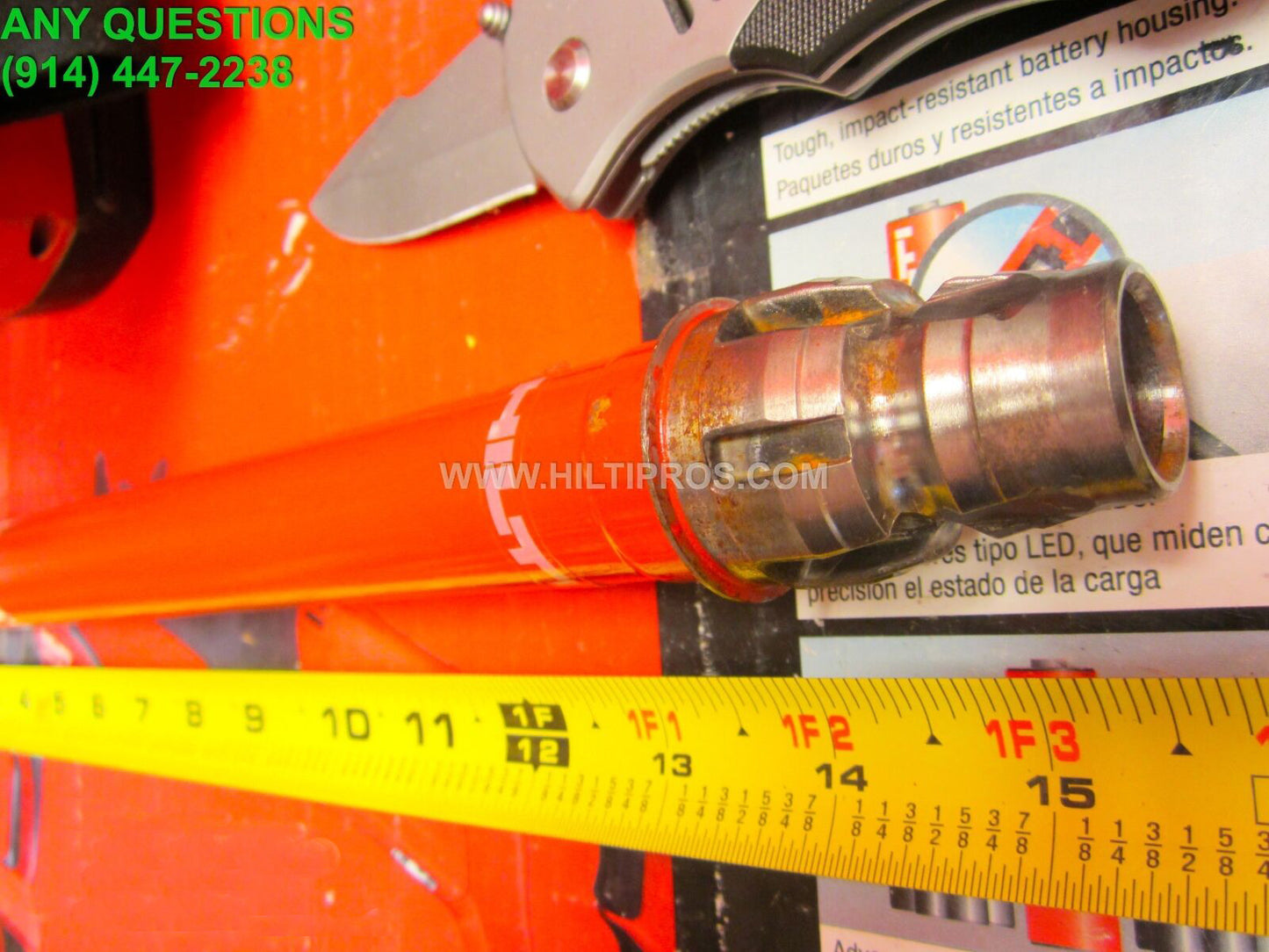 HILTI DIAM CORE BIT DD-BI 1-1/8" X 15",  PREOWNED