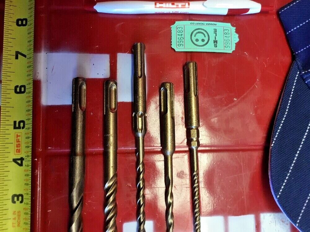 HILTI DRILL BIT 1/2", 3/8", 1/4" SDS PLUS, SET OF 5