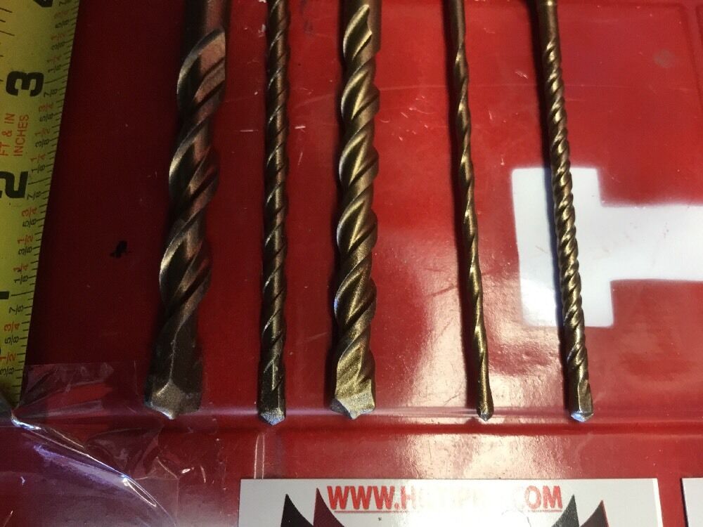 HILTI DRILL BIT 1/2", 1/4", 3/8" SDS PLUS, FREE EXTRAS, SET OF 5