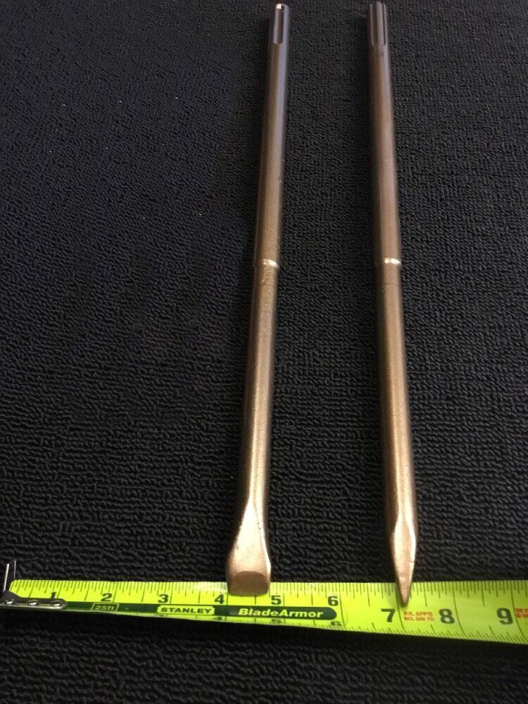 HILTI CHISEL SDS MAX SET FLAT 3/4" AND POINTED 19-1/4", PREOWNED