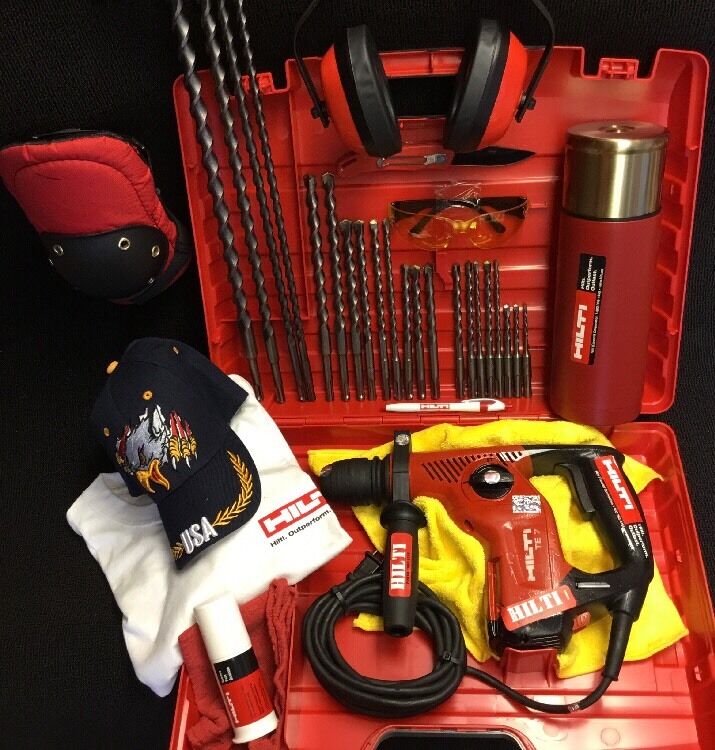 HILTI TE 7 HAMMER DRILL, EXCELLENT, FREE BITS, FREE THERMO BOTTLE