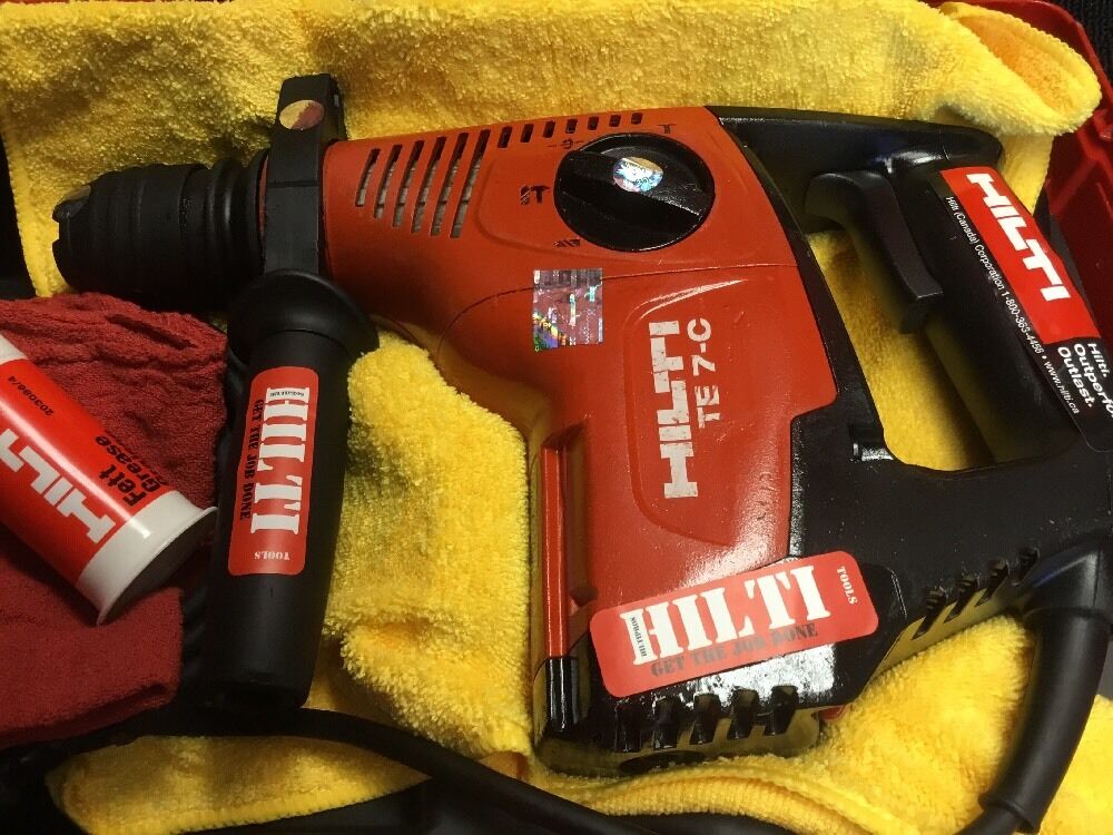 HILTI TE 7-C DRILL, PREOWNED, FREE ANGLE GRINDER, FREE BITS