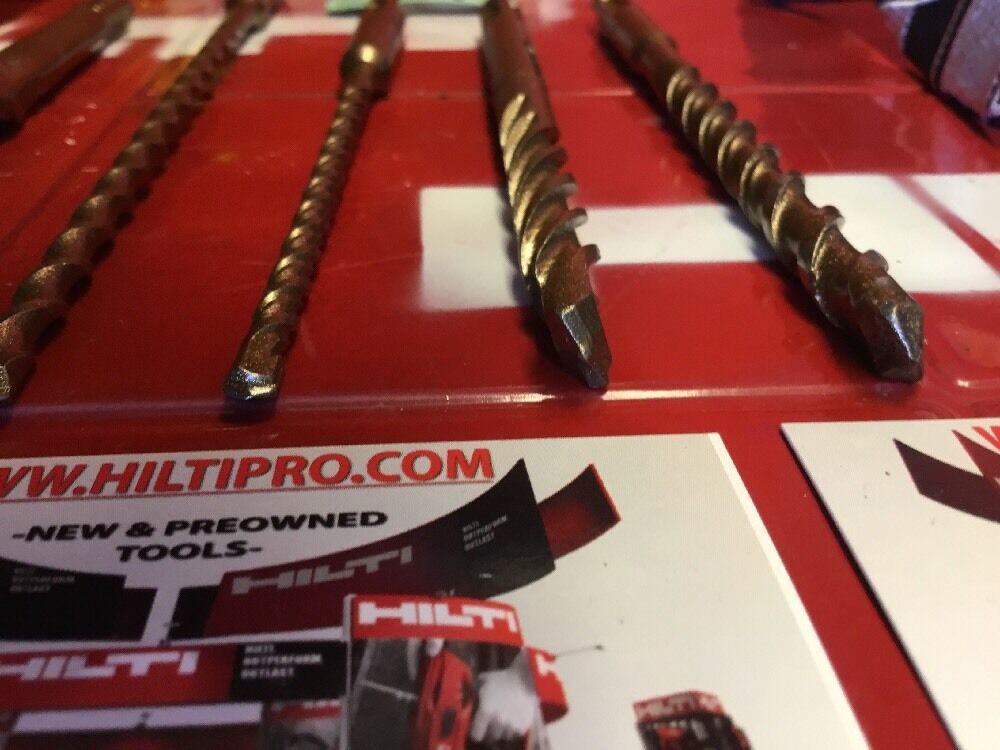 HILTI DRILL BIT 1/4", 1/2", 3/8" SDS PLUS, SET OF 5,