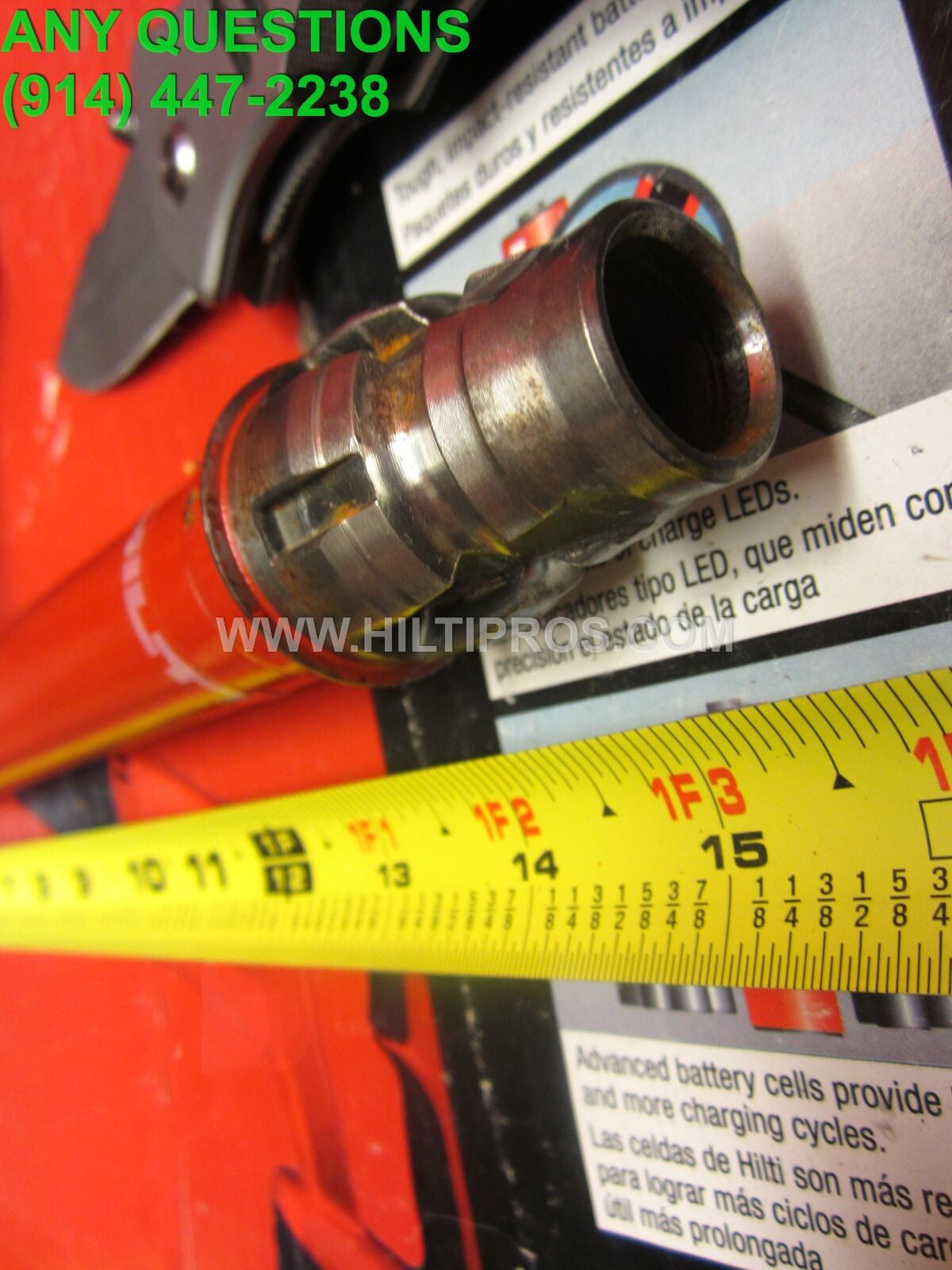 HILTI DIAM CORE BIT DD-BI 1-1/8" X 15",  PREOWNED