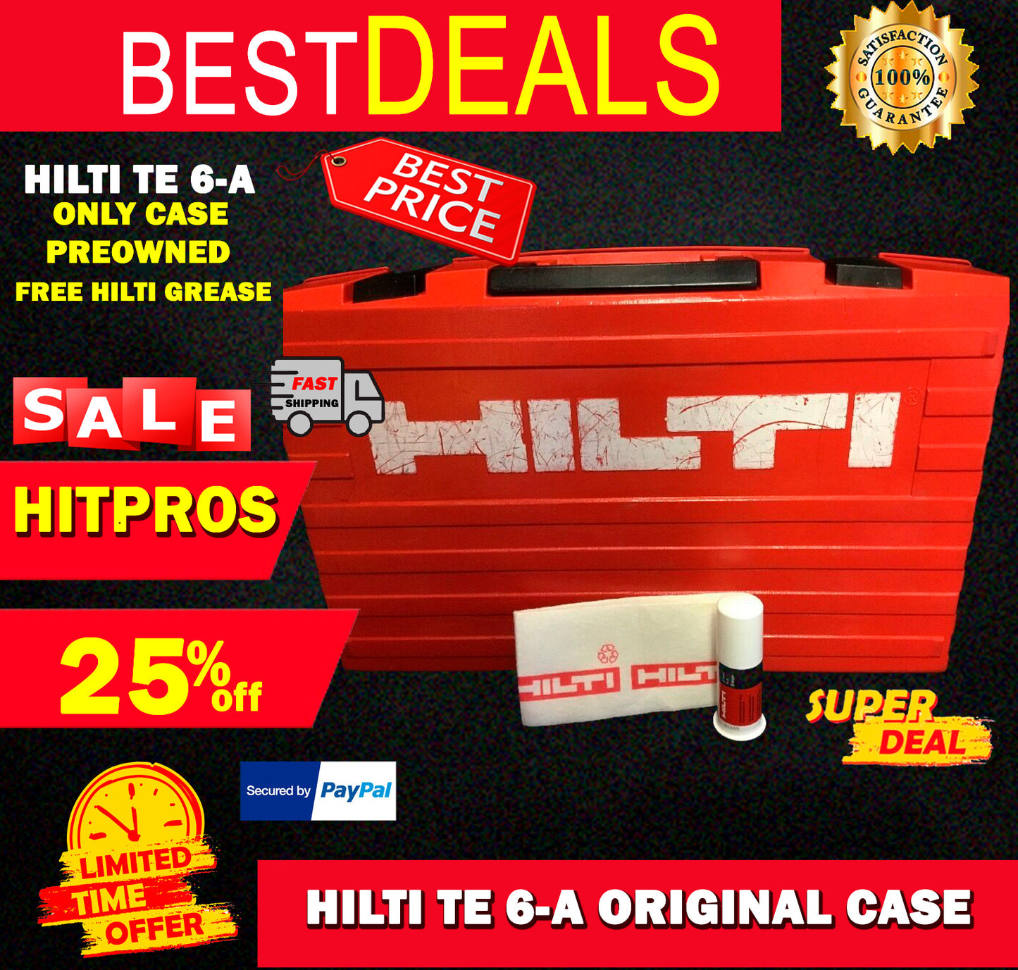 HILTI TE 6-A (ONLY CASE) ORIGINAL, PREOWNED ,FREE HILTI GREASE, FAST SHIP