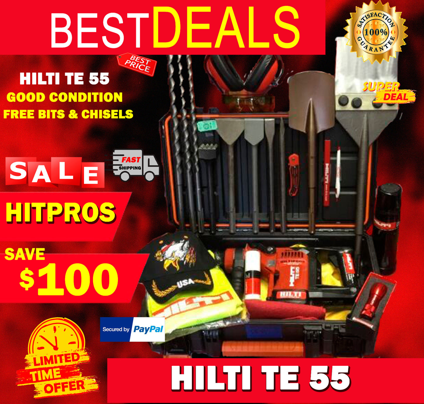 HILTI TE 54 HAMMER DRILL, L@@K, FREE TABET & EXTRAS, STRONG, GERMANY, FAST SHIP