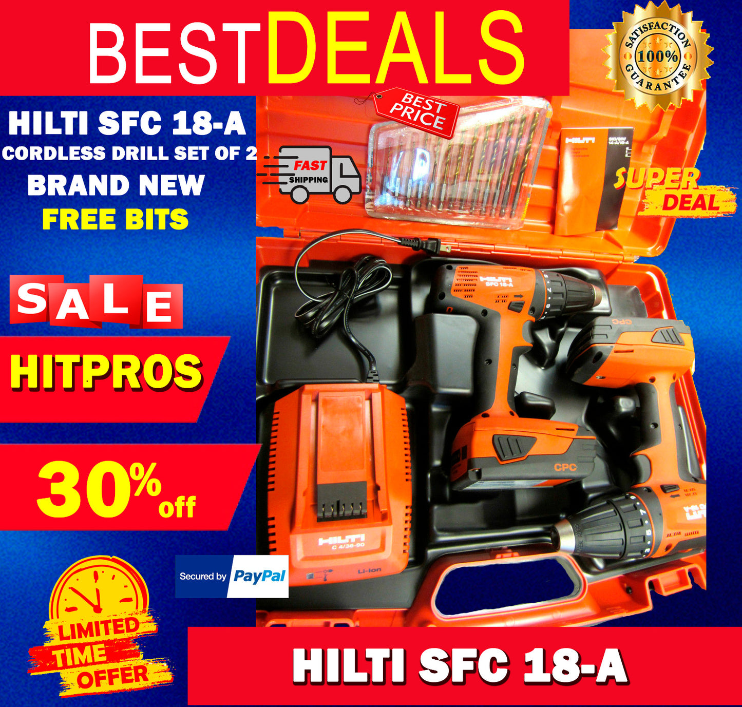 HILTI SFC 18-A CORDLESS DRILL SET OF 2, BRAND NEW