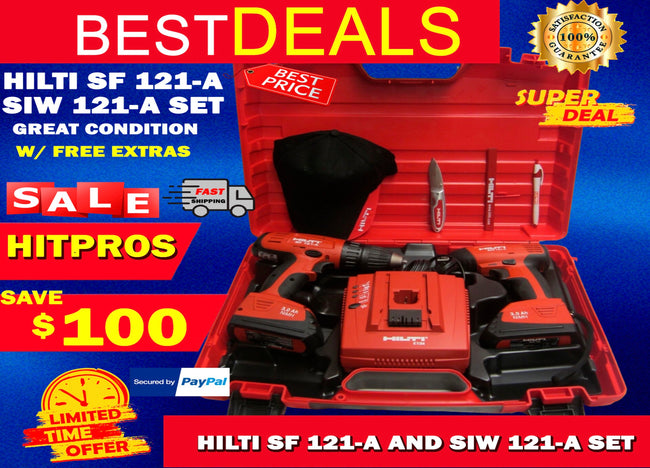 HILTI SF 121-A AND SIW 121-A SET, GREAT CONDITION, W/ FREE EXTRAS