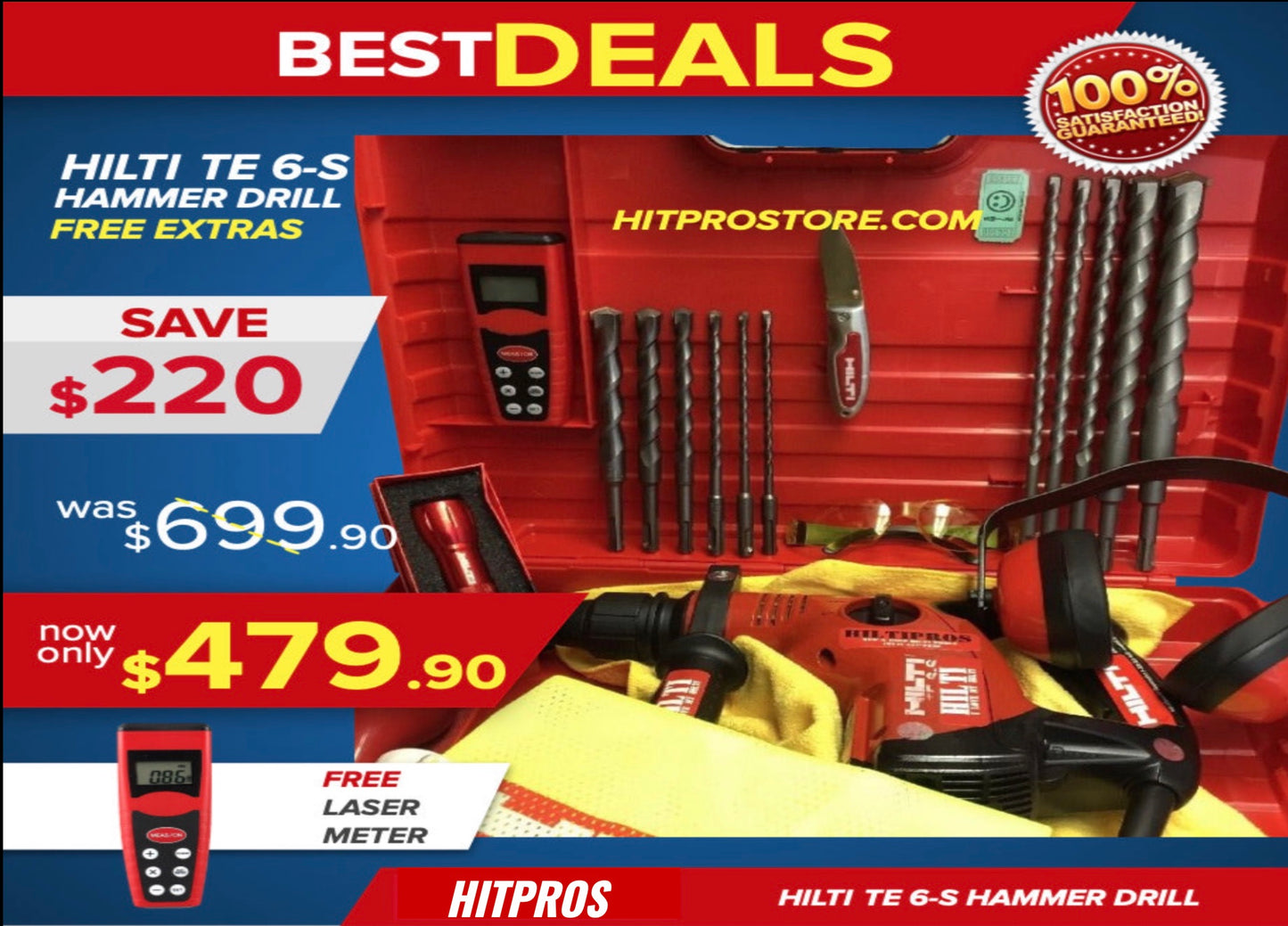 HILTI TE 6 S Preowned Excellent Condition, Free Bits Knife Flashlight Laser