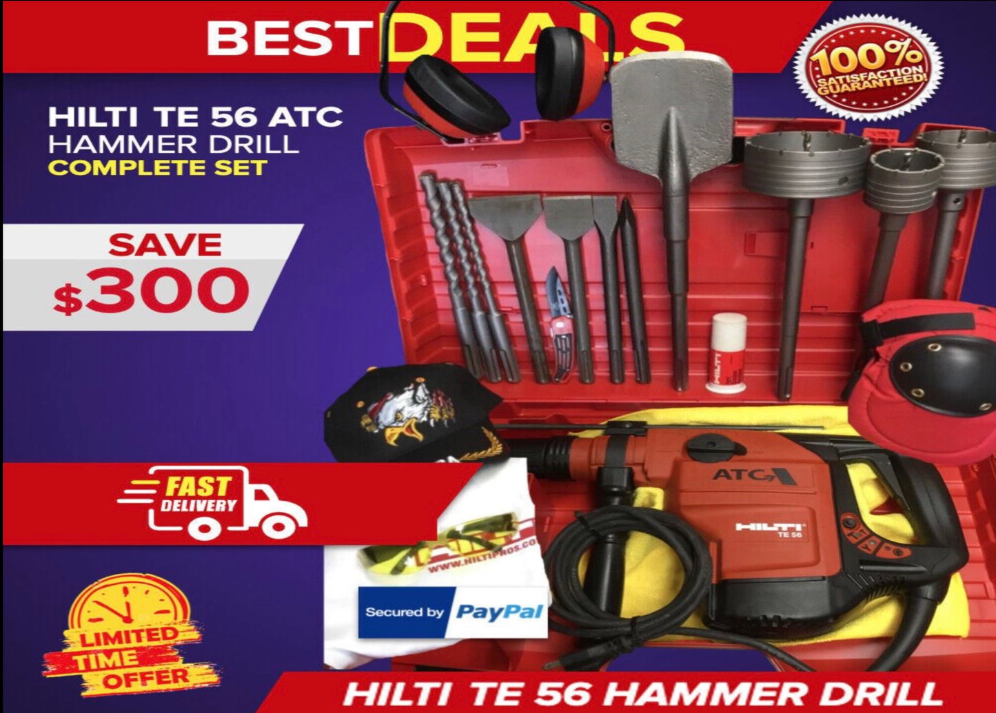 *BRAND NEW* HILTI TE 56 ATC HAMMER DRILL, FREE BITS, EXTRAS