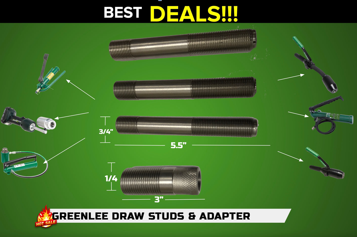 GREENLEE (5"X3/4") DRAW STUD 29452