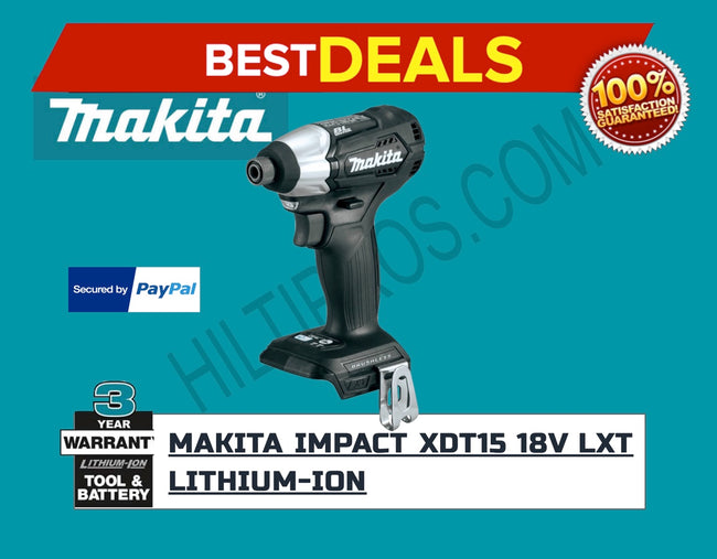 MAKITA XDT15ZB 18V LXT Lithium-Ion Sub-Compact Brushless Cordless Impact Driver