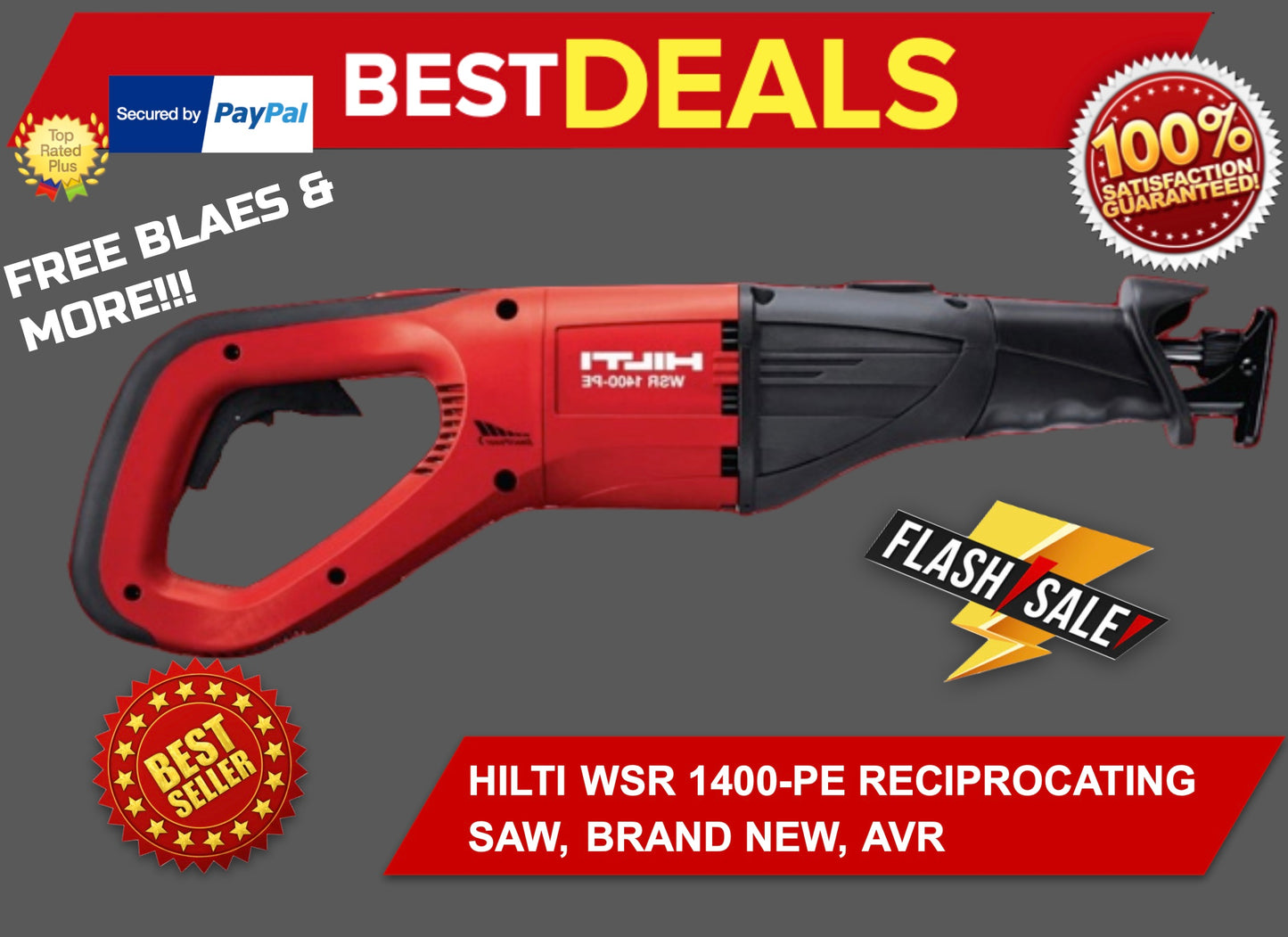 HILTI WSR 1400-PE RECIPROCATING SAW, BRAND NEW, AVR & SMART POWER