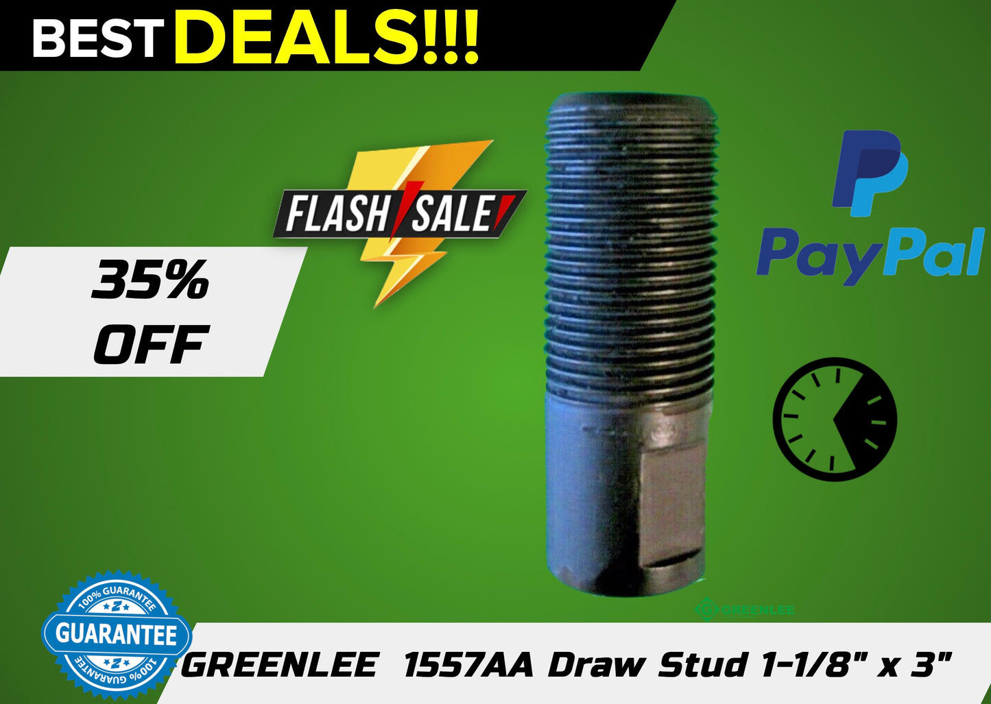 GREENLEE  1557AA Draw Stud 1-1/8" x 3",USED