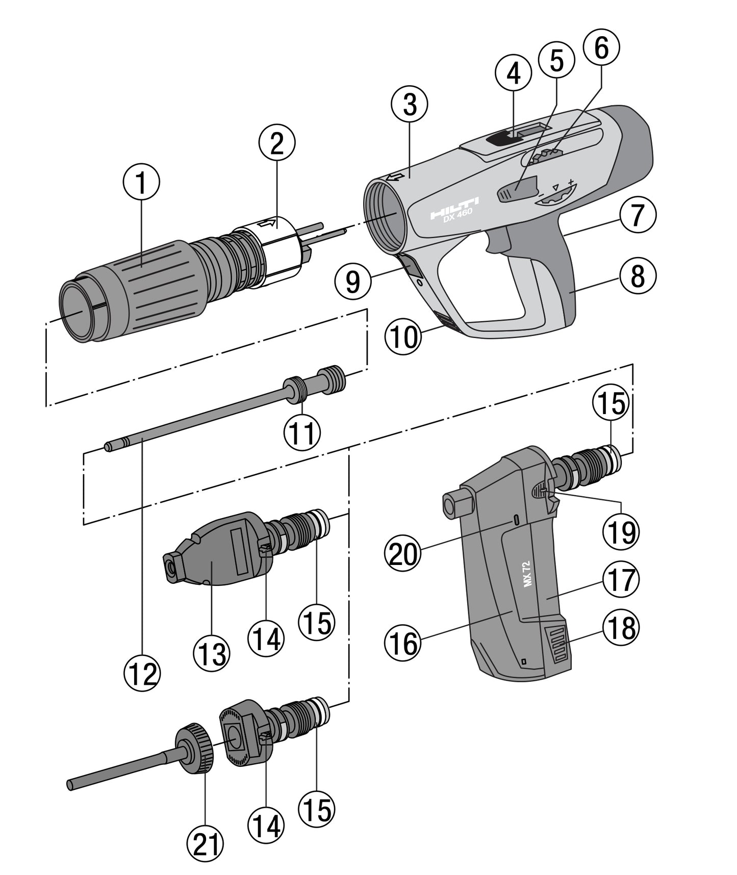 HILTI DX 460 PARTS