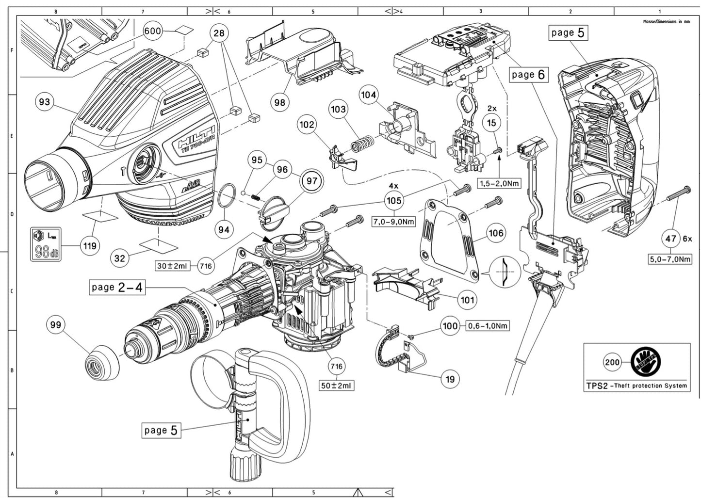 HILTI TE 700 AVR PARTS