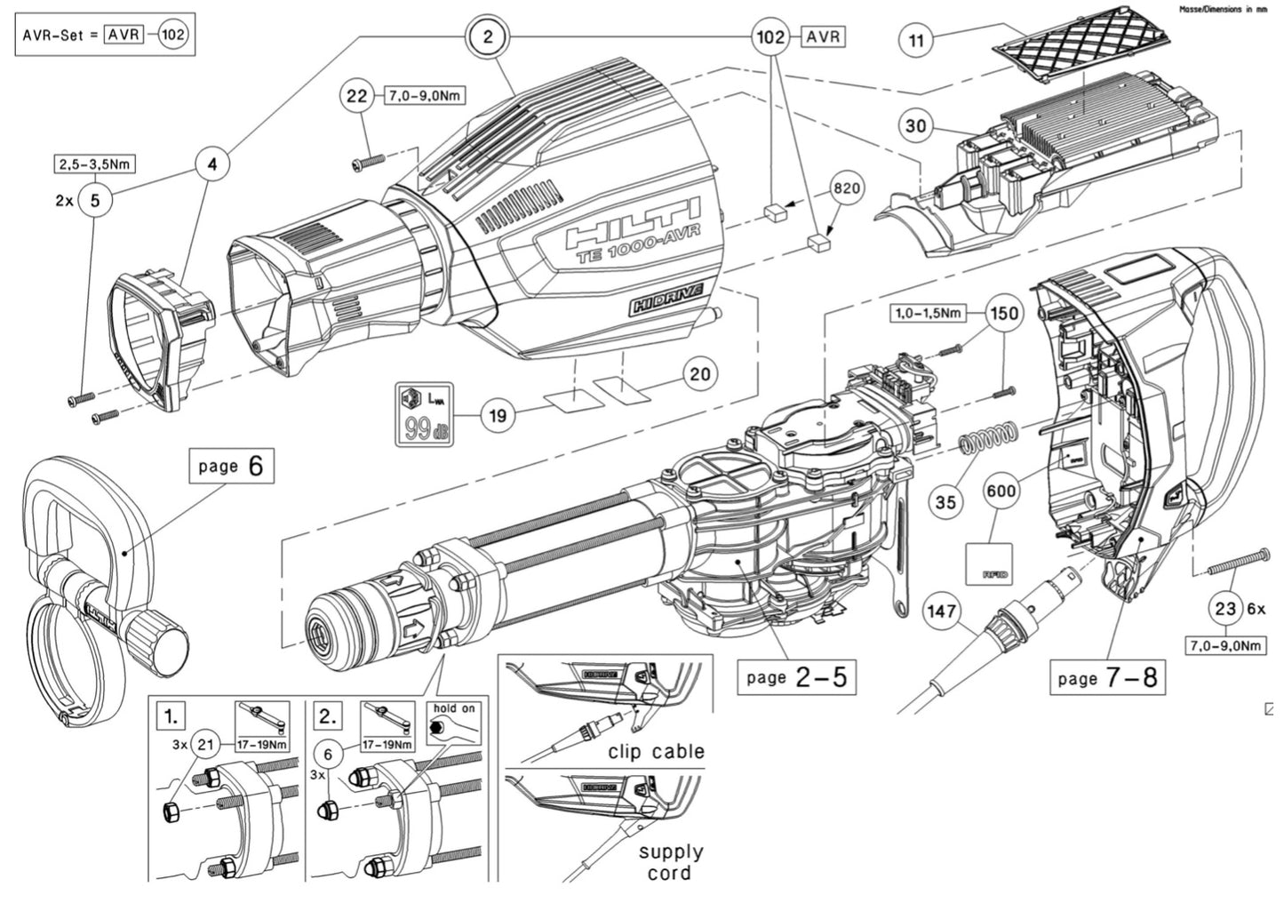 HILTI TE 1000 PARTS