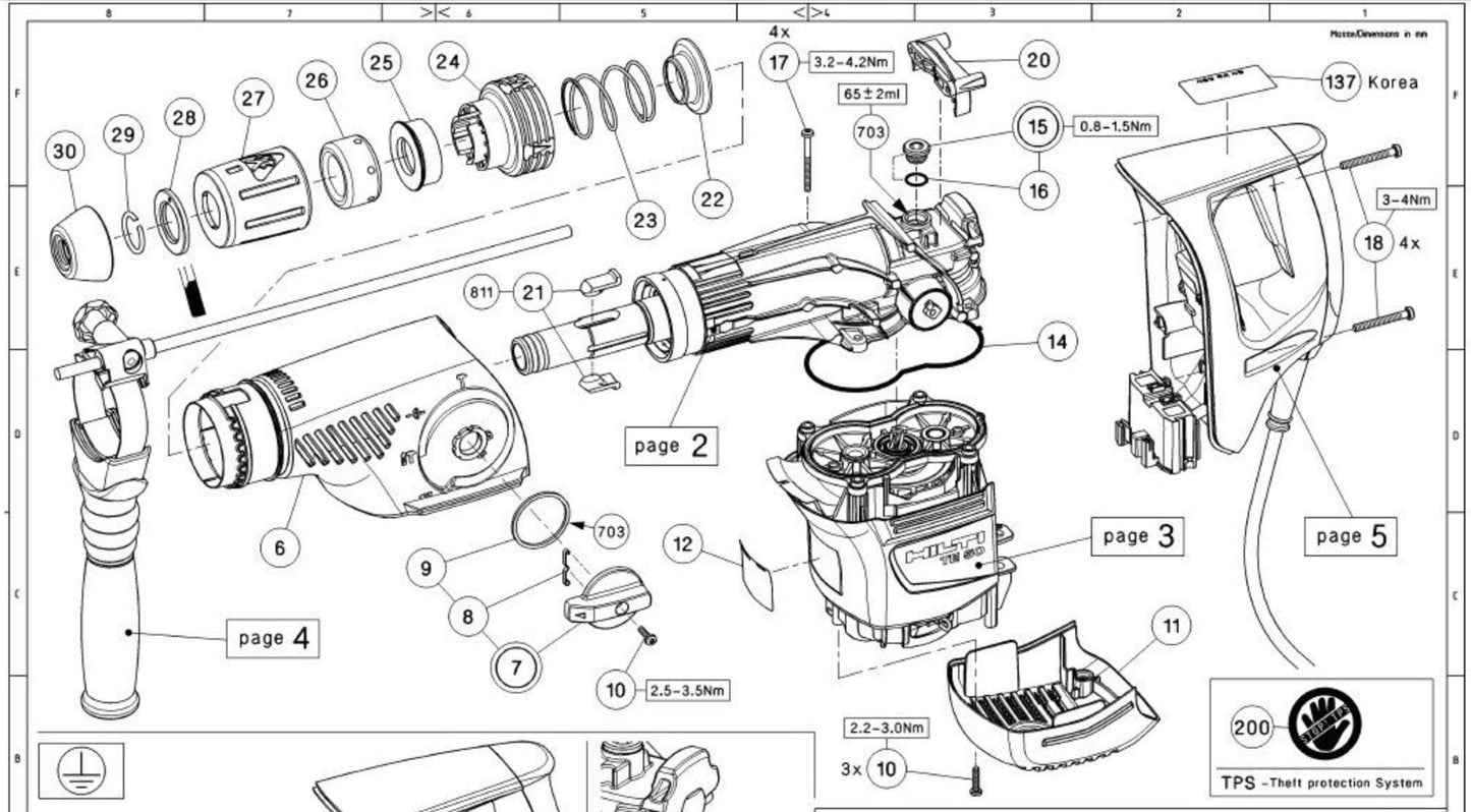 HILTI TE 50 AVR PARTS