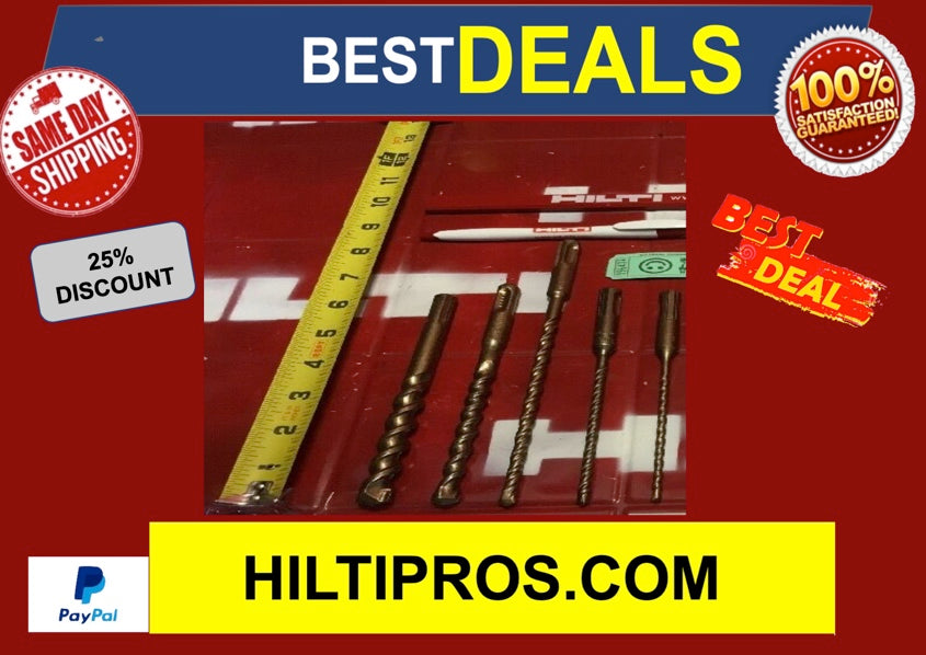 HILTI DRILL BIT 1/2", 1/4", 3/8" SDS PLUS, SET OF 5,