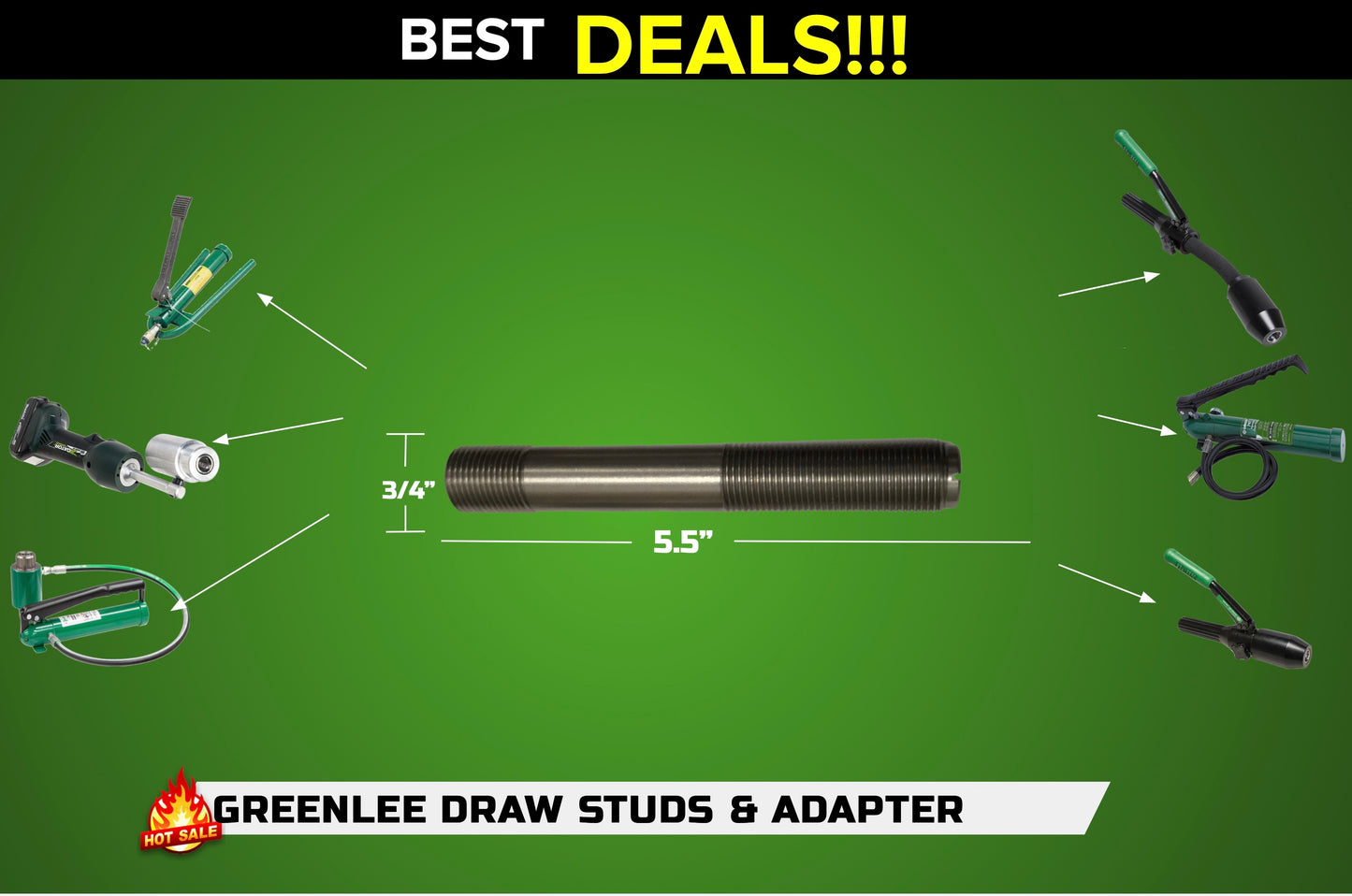 Greenlee (5"X3/4") Draw stud 29452