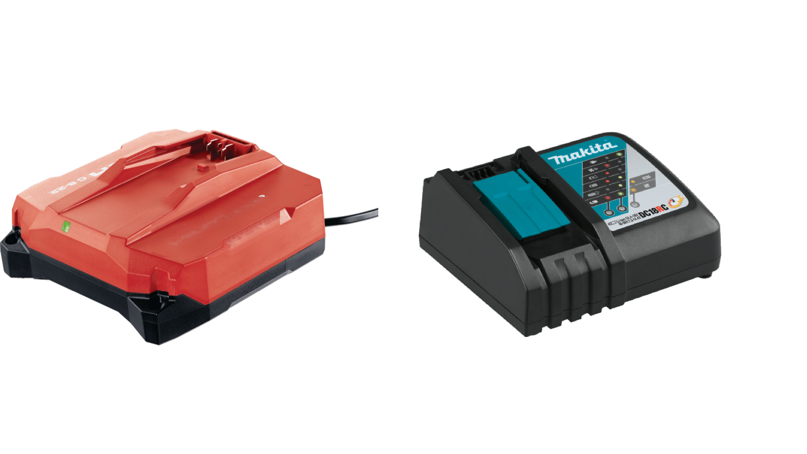 Hilti and Makita battery chargers