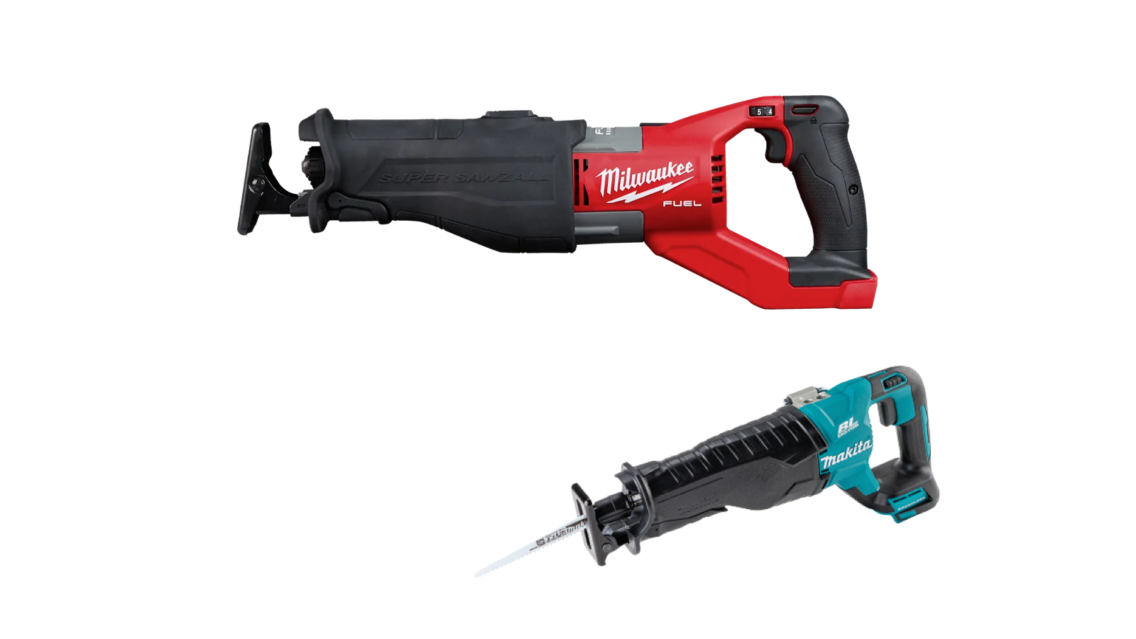 Milwaukee and Makita reciprocating saws